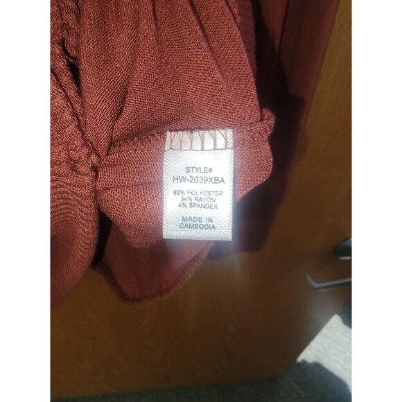 Zenana 1X Button-Down Burgundy Cardigan Sweater - Picture 4 of 5